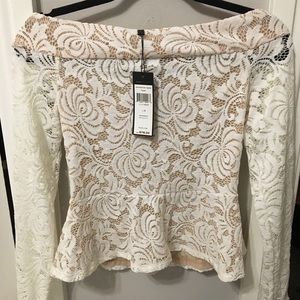 BCBG Lace long sleeve blouse